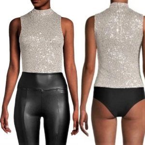 Nwt 7 for all mankind Sequin Bodysuit snap button closure Small
